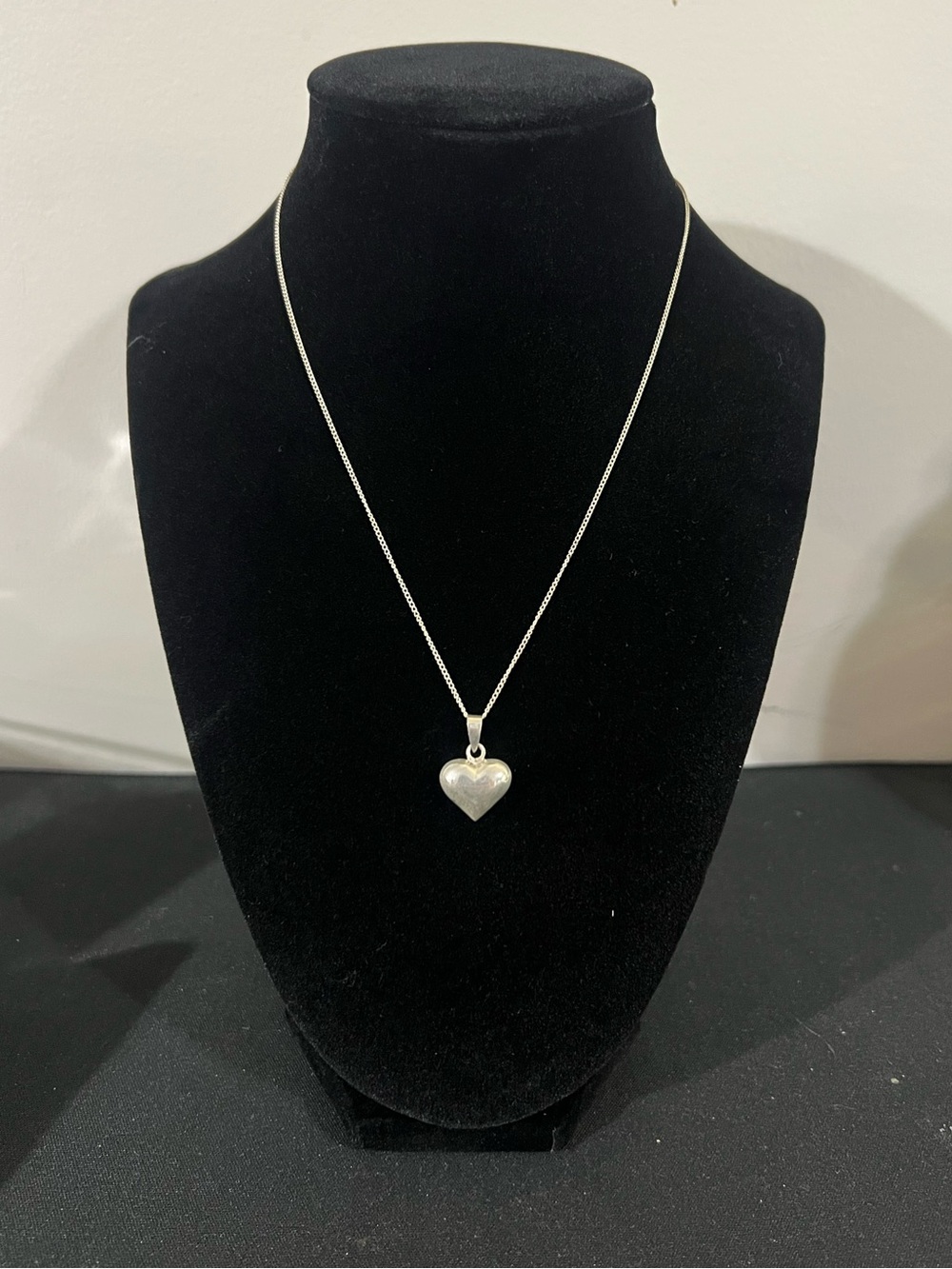 Sterling Silver Heart Pendant Necklace - Silver